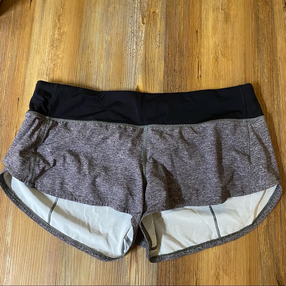 Lululemon grey speed shorts, size 10